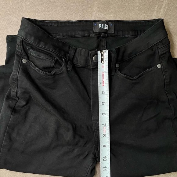 PAIGE Hoxton high-rise slim-fit jeans - Black Denim High Waisted Size 29 Pants - Picture 4 of 8